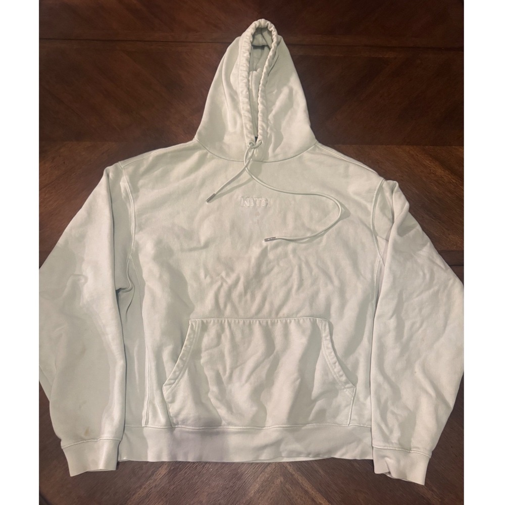 Kith Williams III Hoodie XL Mint Green KH2429 Embroidered Logo Pullover Mens - Picture 2 of 9